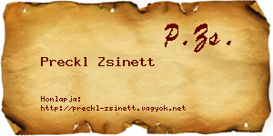 Preckl Zsinett névjegykártya